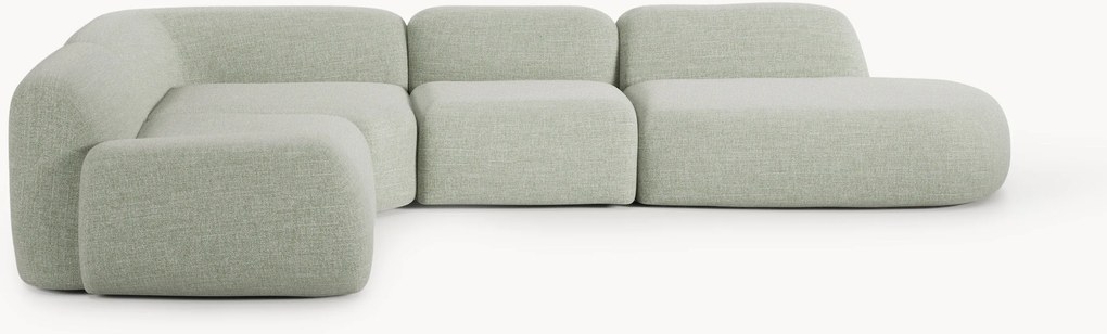 Divano angolare componibile XL in bouclé con chaise longue Wolke