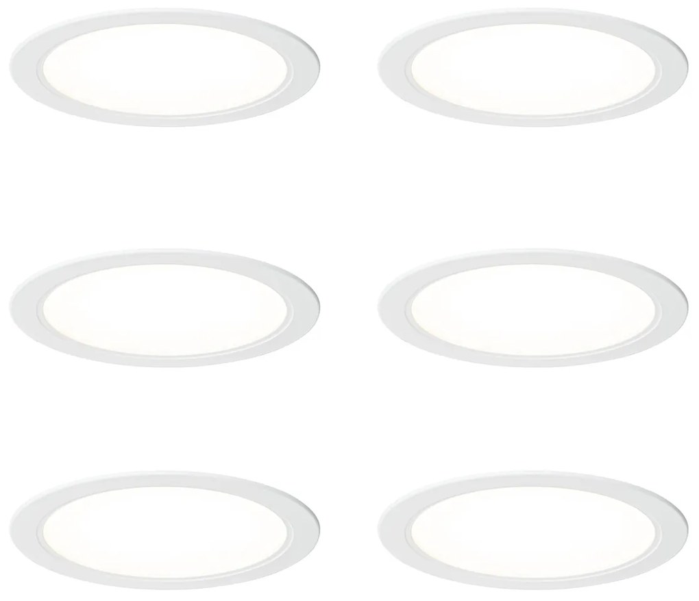 Set di 6 faretti incasso bianchi 14,5 cm con LED regolabili in Kelvin - Stephanie