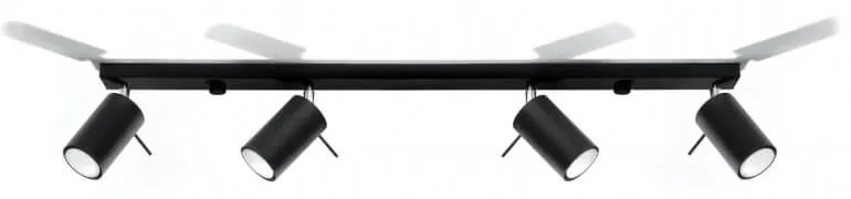 Plafoniera da Soffitto in Acciaio 4xGU10 RING 4L Orientabile Nera Colore del corpo Nero
