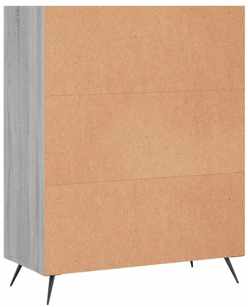 Libreria Grigio Sonoma 69,5x32,5x90 cm in Legno Multistrato