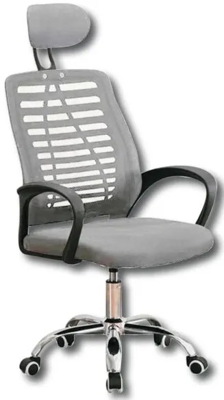 Poltrona Ufficio Mouse - Ergonomica, Schienale Traspirante, Grigio