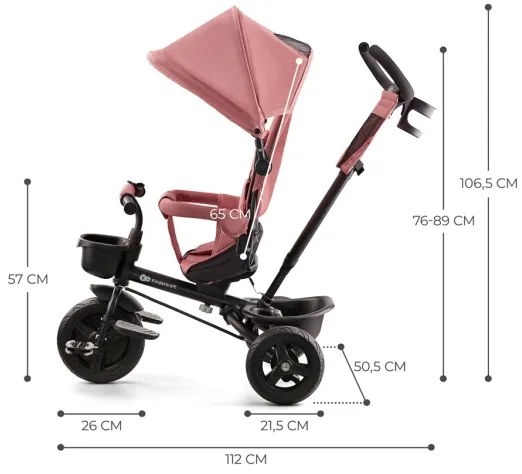 KINDERKRAFT - Triciclo per bambini AVEO rosa