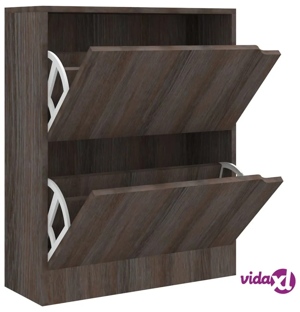 vidaXL Scarpiera 2 Ante Grigio Rovere Sonoma 59x24x74cm Multistrato