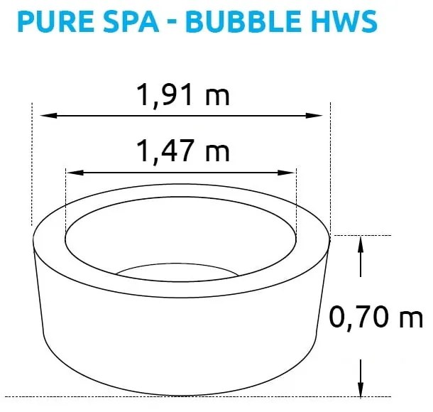 Vasca idromassaggio gonfiabile per 4 ø 196 cm profondità 71 cm Bubble HWS - Intex