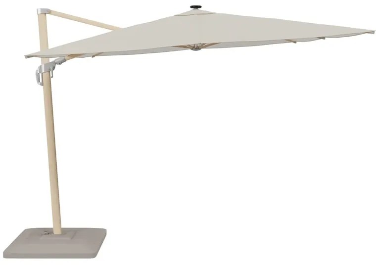 Ombrellone a palo laterale marrone SONORA II NATERIAL con telo rettangolare bianco L 282 x P 282 x H 274 cm