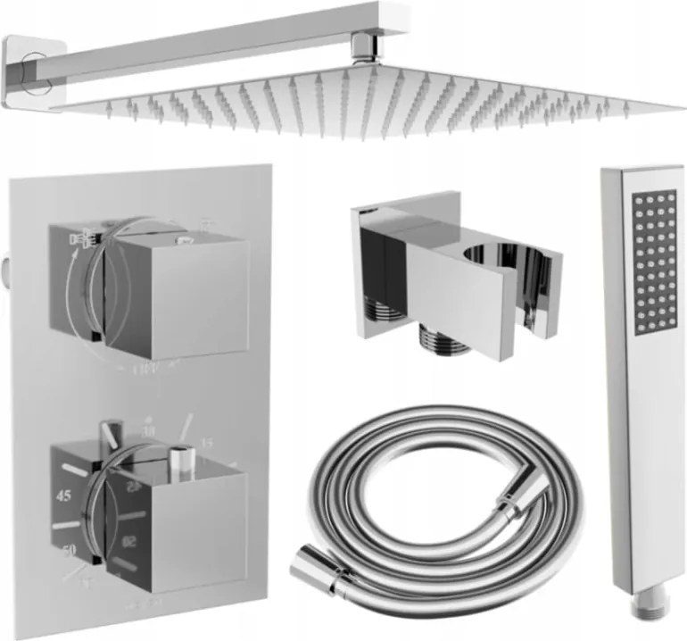 Mexen Cube DR02 set doccia da incasso con soffione 30 cm, cromo - 77502DR0230-00