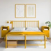 Comodini 2pz Giallo Senape 36x39x68cm Acciaio Laminato a Freddo 843073