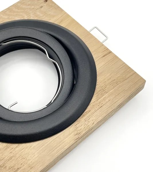 Faretto per controsoffitto TOBBY 1xGU10/20W/230V 11,5x11,5 cm rovere/nero