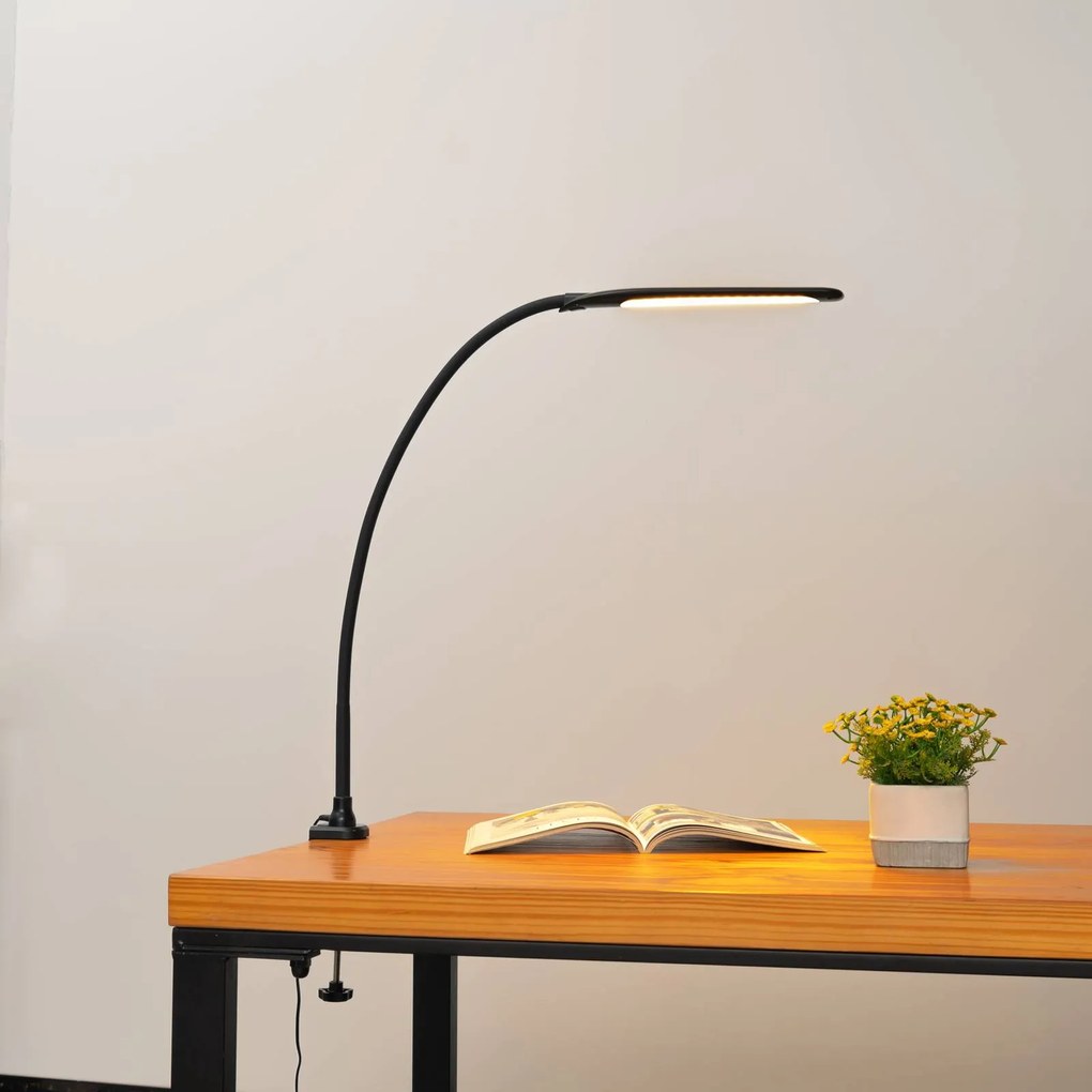 Lampada con morsetto Lindby LED Nilay, altezza 70 cm, CCT, home office