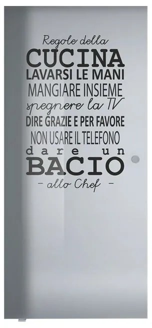 Anta per porta scorrevole Regole Tel. in vetro trasparente serigrafato, L 96 x H 215 cm spessore 8 mm, apertura sinistra