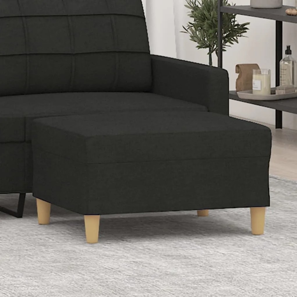 Poggiapiedi Nero 70x55x41 Cm İn Tessuto /