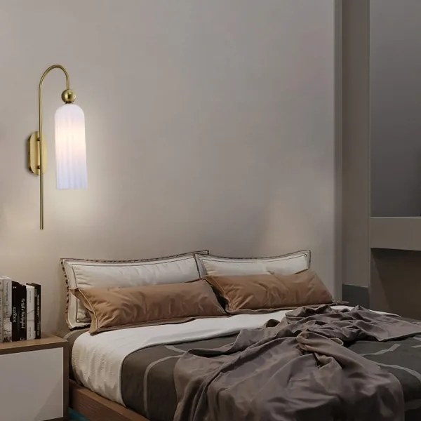 Lampada da parete PIEGA 1xE14/40W/230V ottone/bianco