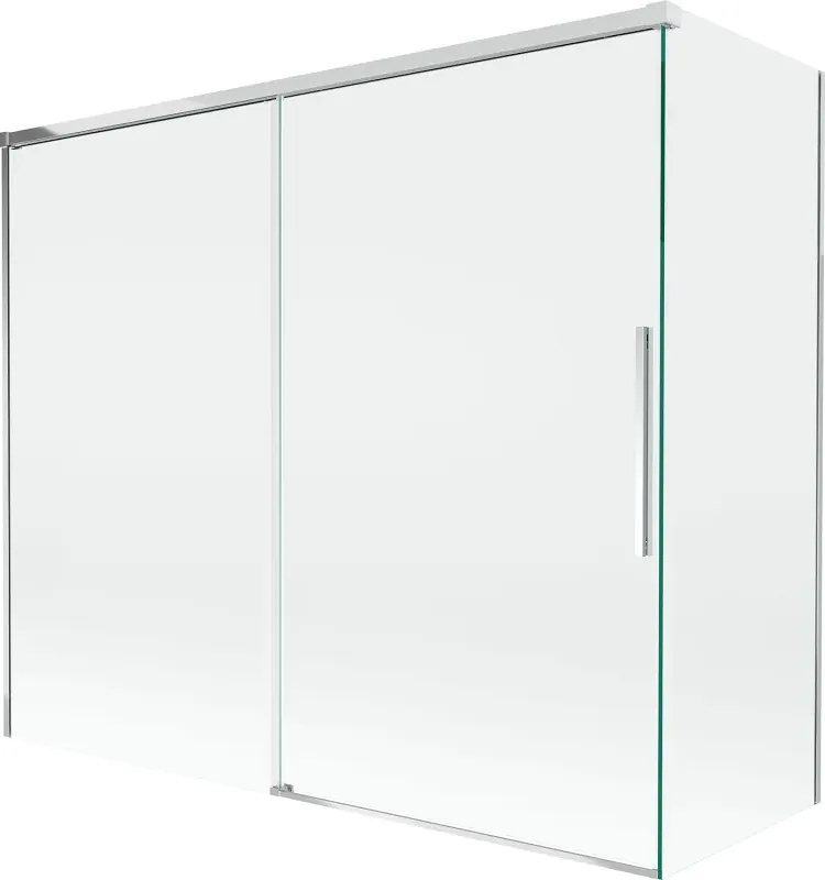 Mexen Rox paravento per vasca da bagno a 2 ante scorrevoli 180 + 80 x 150 cm, trasparente, cromo - 8C9-180-080-01-00