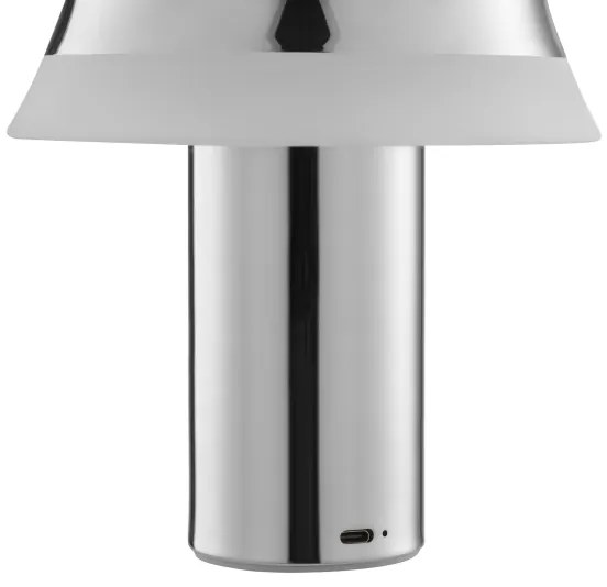 Brilliant - Lampada da tavolo LED KINICH, dimmerabile e ricaricabile, con controllo touch, LED 2,5W/5V 2700K cromo lucido
