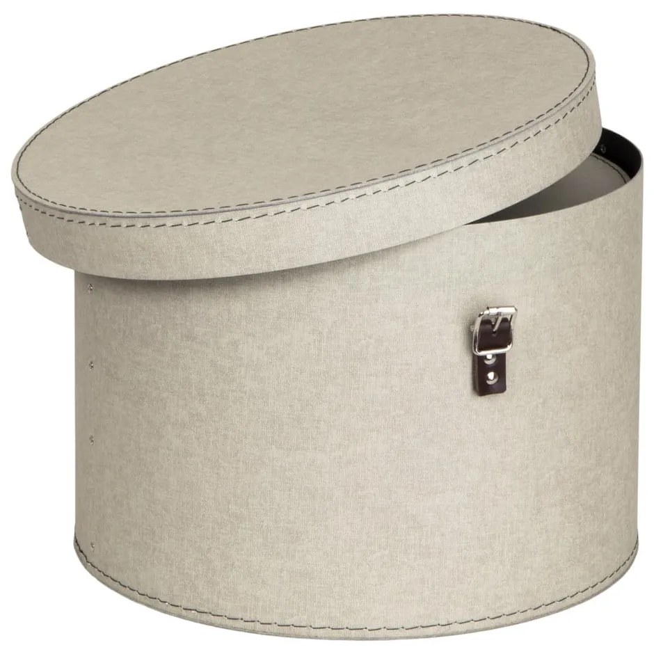 Scatole in set con coperchio beige in cartone 2 pz ø 37,5x25 cm Rut Canvas Paper Laminate – Bigso