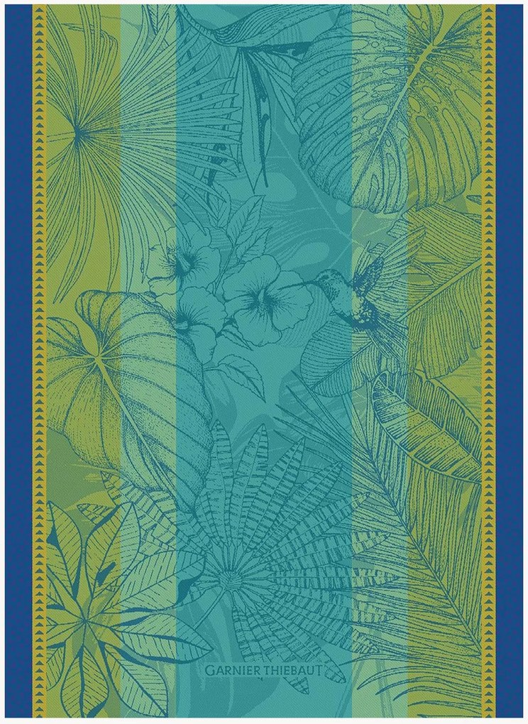 Set di 4 strofinacci in cotone jacquard Plantes