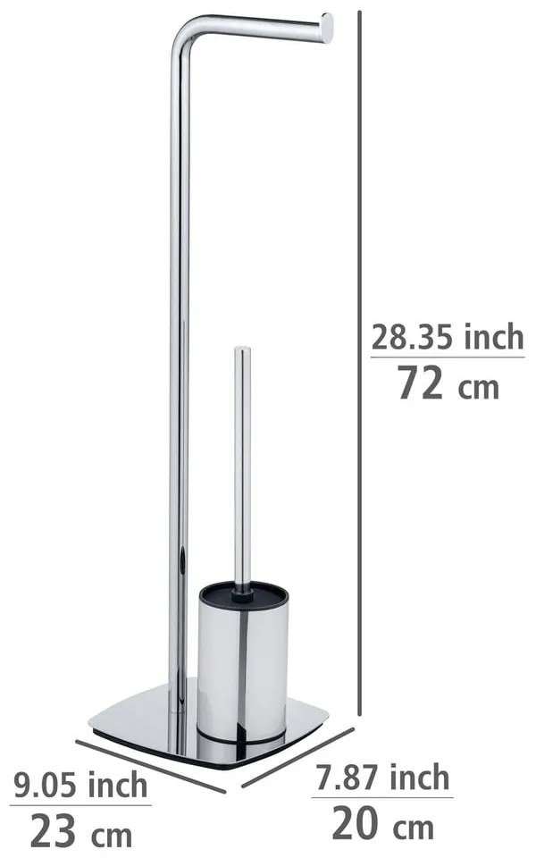 Porta carta igienica con spazzola in acciaio inox Iria - Wenko