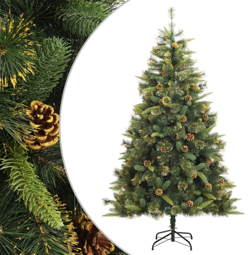 Albero Di Natale Artificiale Incernierato Con Pigne 240 Cm /
