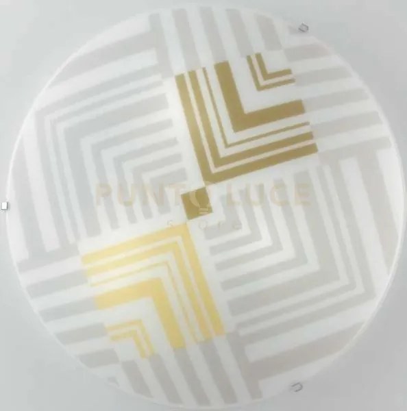 Plafoniera seventy bianca 2 luci attacco e27 30x30x10cm in vetro cu...