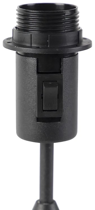 Lampada da tavolo nera con paralume in lino nero 35 cm regolabile - Parte