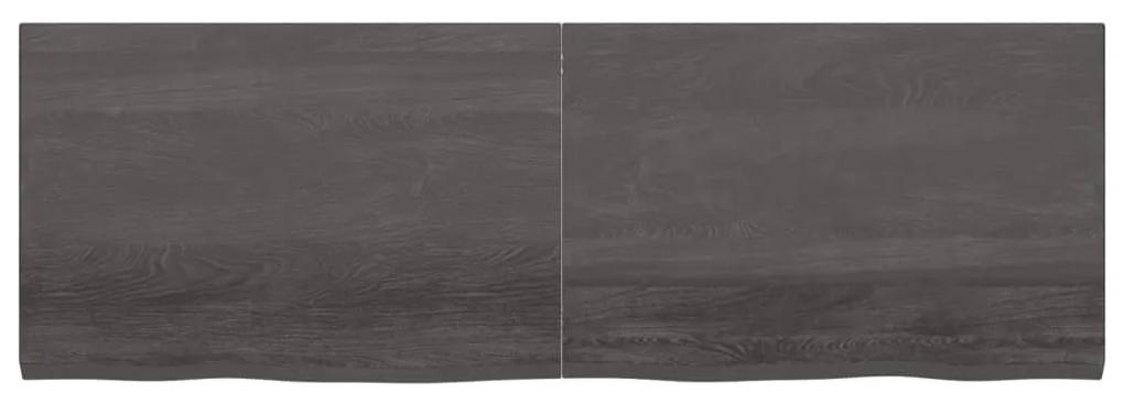 Ripiano muro grigio scuro 180x60x4 cm massello rovere trattato