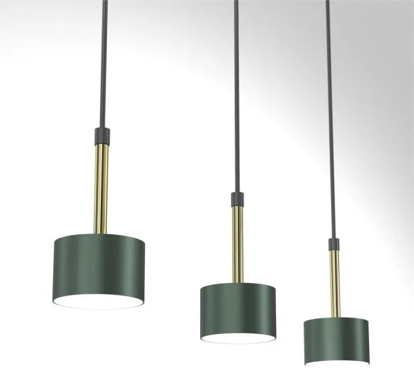 Lampadario su corda ARENA 3xGX53/11W/230V verde/oro