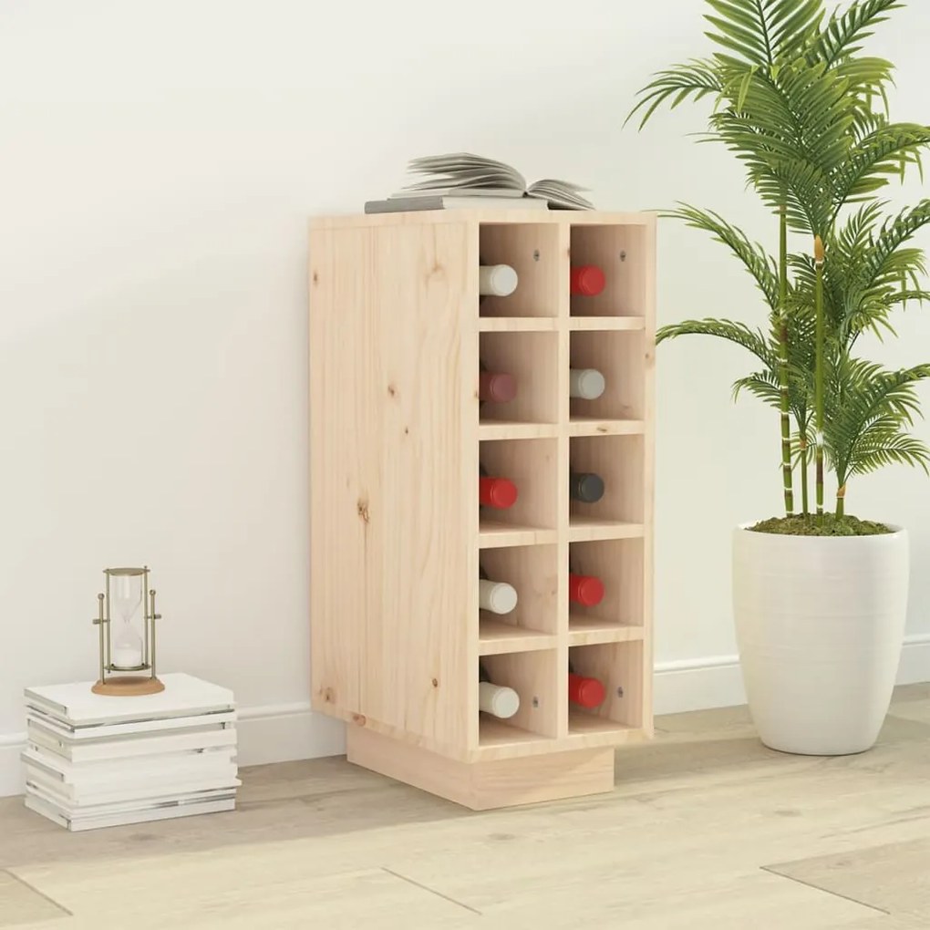 Portabottiglie 23x34x61 Cm İn Legno Massello Di Pino /