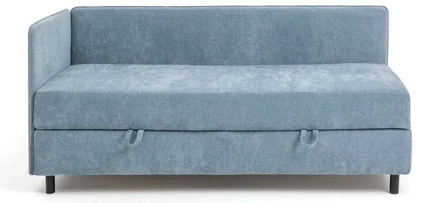 Letto singolo imbottito blu con contenitore con materasso incluso 120x200 cm Avela – Bonami Selection