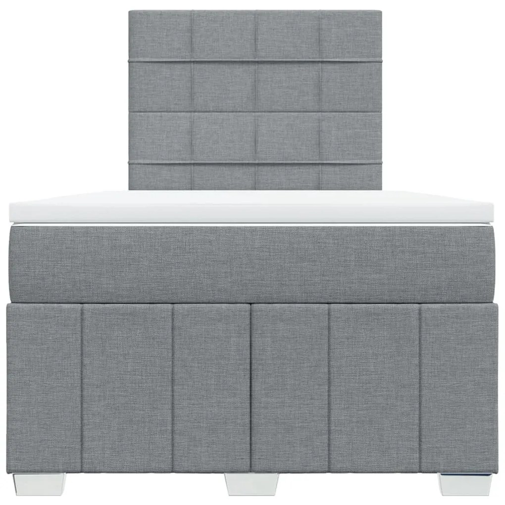 Giroletto a molle con materasso grigio chiaro 120x190cm tessuto