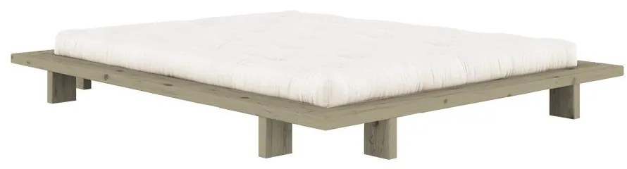 Letto matrimoniale color salvia in pino massiccio senza testiera con rete inclusa 140x200 cm Japan – Karup Design