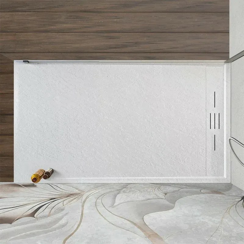 Piatto doccia 70x130 bianco pietra in resina riducibile con canalina Argo