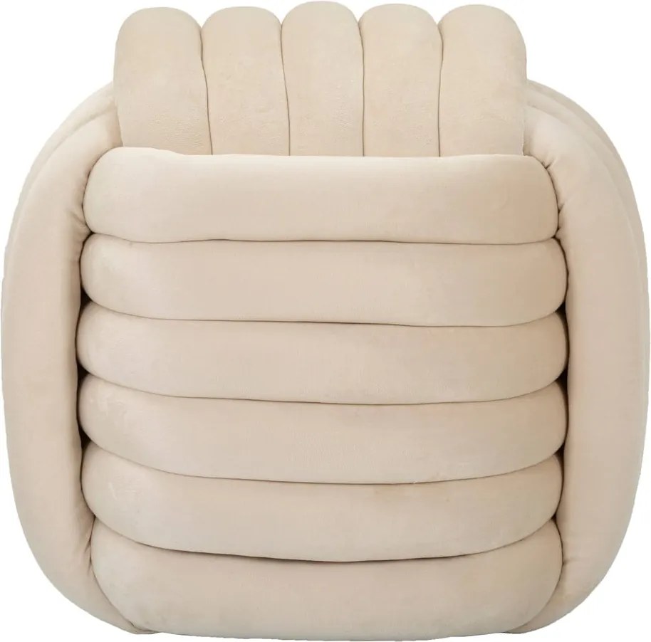 Poggiapiedi in velluto crema Softy - Mauro Ferretti