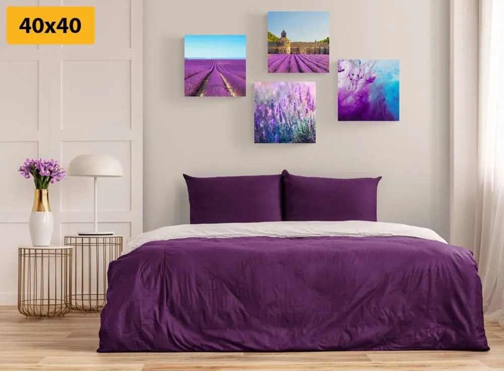 Set di quadri – Lavanda con astrazione