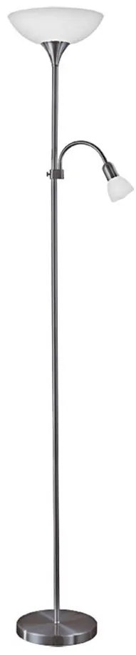 Eglo 93917 - Lampada da terra UP 2 1xE27/60W/230V + 1xE14/25W/230V cromo nero