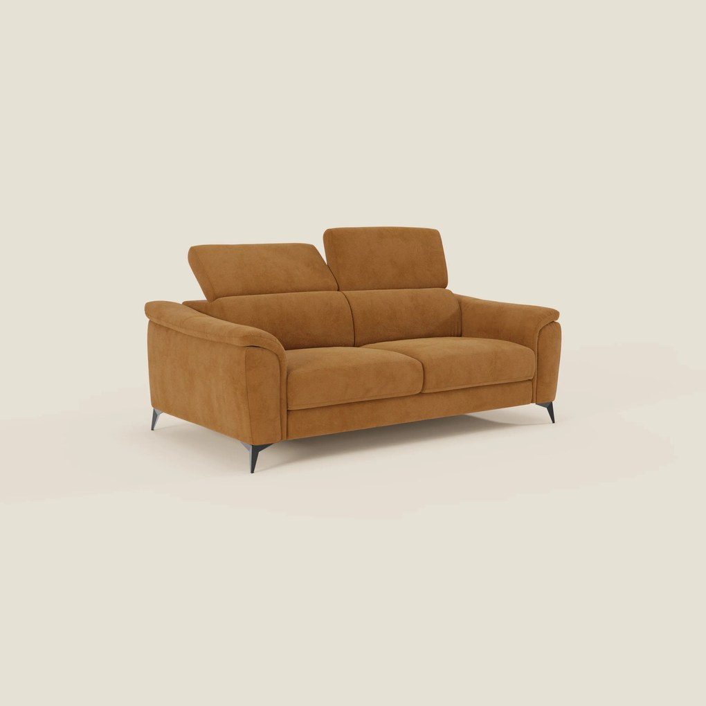 Arcos Divano 3 posti - piedini alti e poggiatesta reclinabili in microfibra impermeabile T11 cuoio