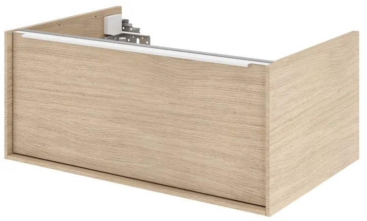 Mobile da bagno sotto lavabo SENSEA Neo quercia di campagna satinato L 75 x H 32 x P 48 cm 1 cassetto, lavabo non incluso