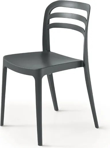 Sedia da giardino in polipropilene impilabile - DJANGO ANTRACITE 2 pezzi