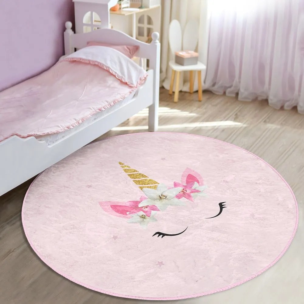 Tappeto rosa per bambini ø 100 cm Comfort - Mila Home