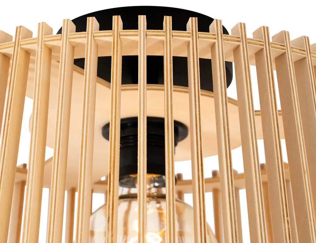 Lampada da soffitto per esterni rustica in legno IP44 - Jayla