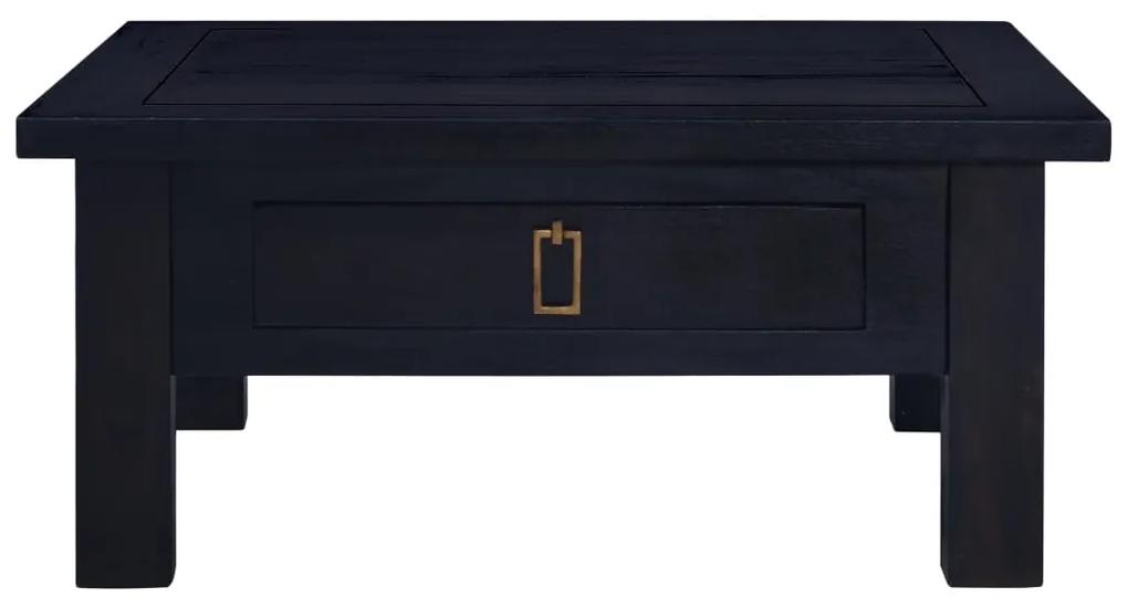 Tavolino salotto nero chiaro 68x68x30 cm in massello di mogano