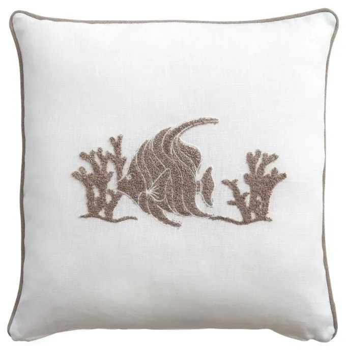 Cuscino Arredo Quadrato Stile marino Paros Colore Bianco, Larghezza x Altezza Home decor 40x40