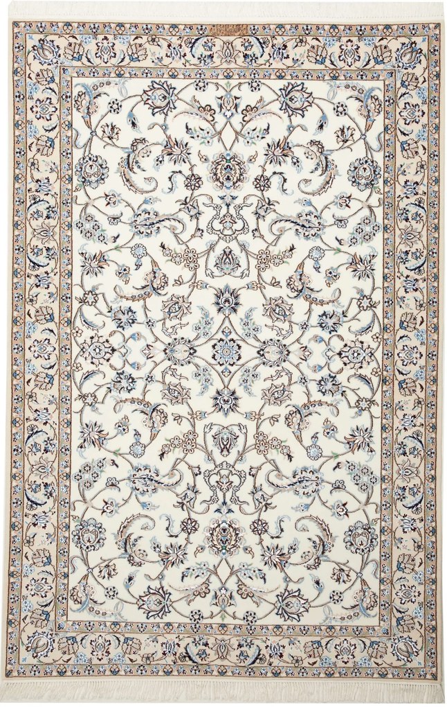 Nain Tappeto 190x130 Beige (Iran) Annodato A Mano