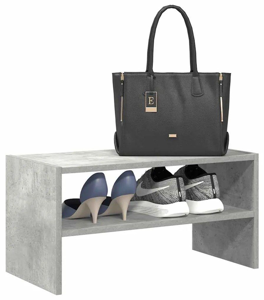 Scarpiera Impilabile Grigio Cemento 60x30x30,5 Cm /