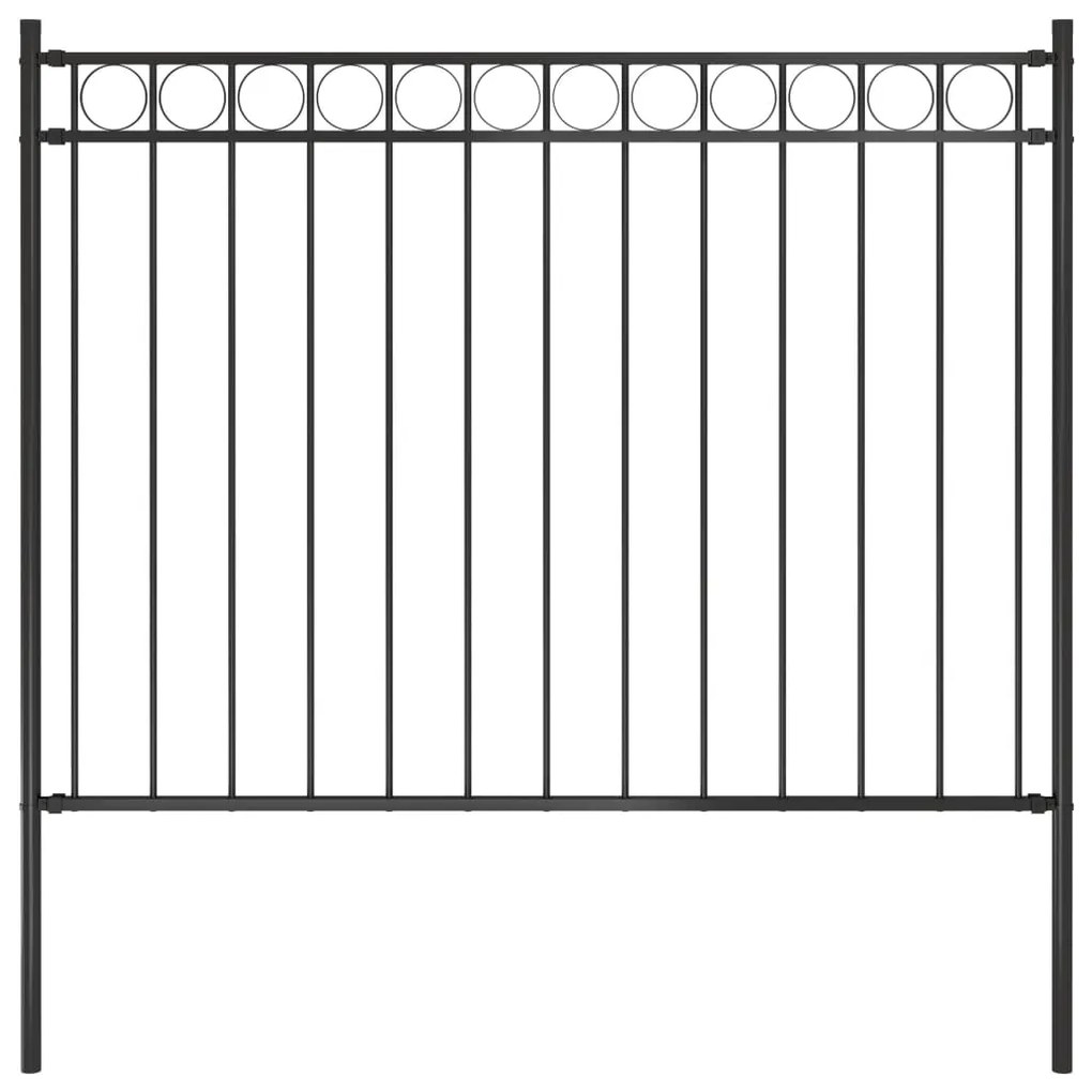 Recinzione Da Giardino İn Acciaio 1,7x1 M Nera /
