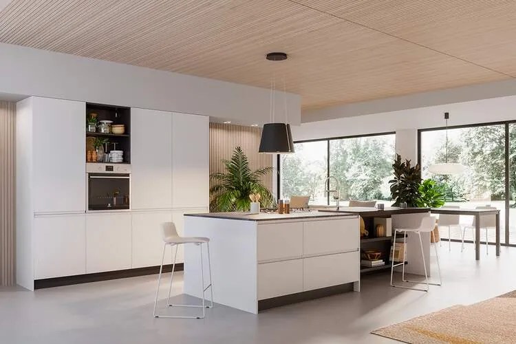 Cucina Moderna Flux Motus lineare con isola personalizzabile