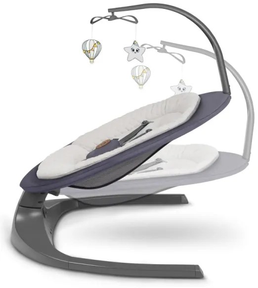 Lionelo - RALF Musical Baby Sdraietta con Melody, 4xAA, Grey Graphite + Remote Control