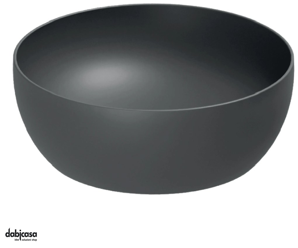 Azzurra Ceramica "Elegance Circle" Lavabo D'Appoggio Tondo Da Diam.40 Cm Nero Opaco