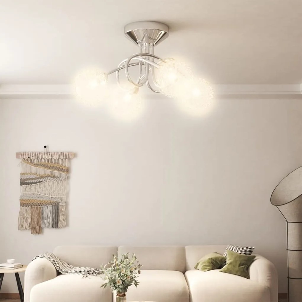 Lampada Da Soffitto Con Paralumi İn Rete Per 4 Luci Led G9 /