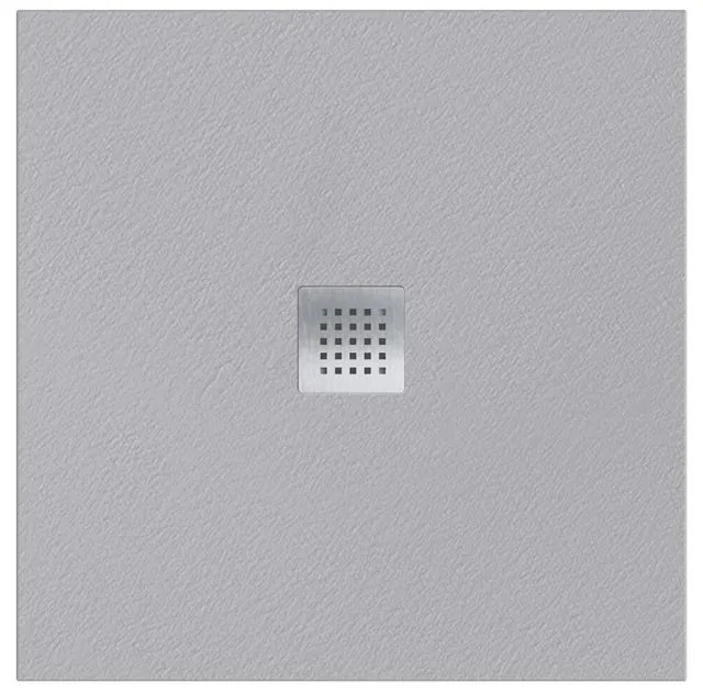 Piatto doccia SANYCCES in resina Strato grigio L 90 x L 90 x H 2.4 cm opaco effetto pietra