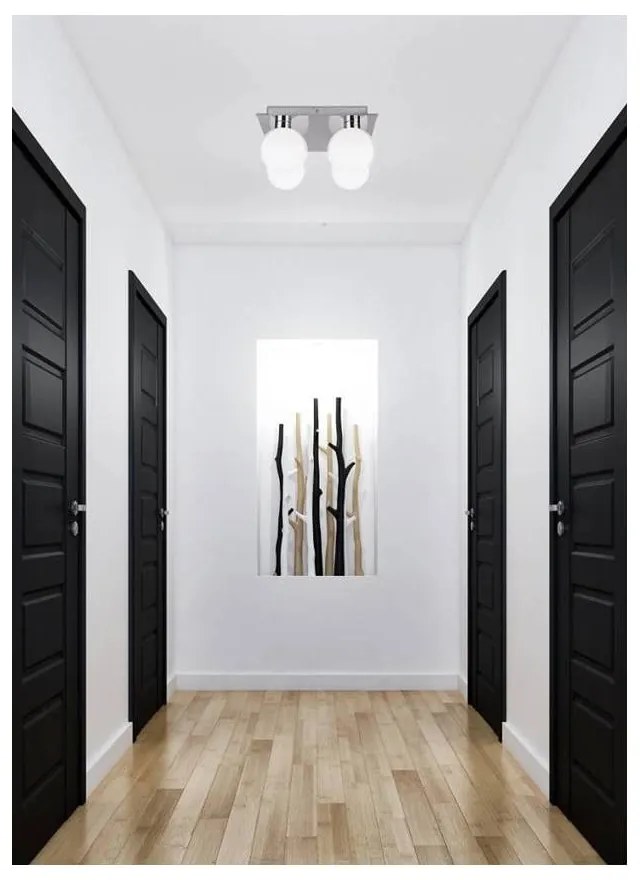 Lampada da soffitto in argento con paralume in vetro 25x25 cm Oden - Candellux Lighting